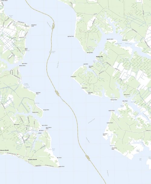 3D Topographic Map of North Carolina-Pamlico Beach