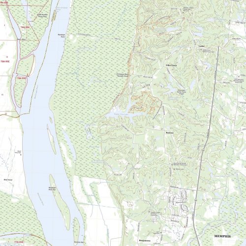 3D Topographic Map of Tennessee-Locke