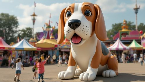 Giant Dog Statue at fair
