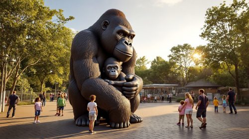 Giant Gorilla Statue at zoo