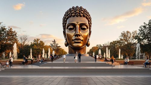 Giant Head Statue plaza
