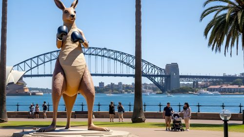 Giant Kangaroo Statue boxing