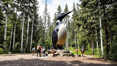 Giant Loon Statue on trail