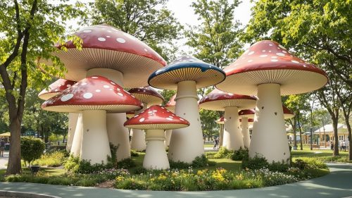 Giant Mushroom Statue in park