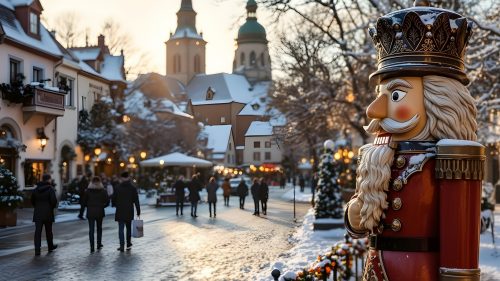Giant Nutcracker Statue streetside