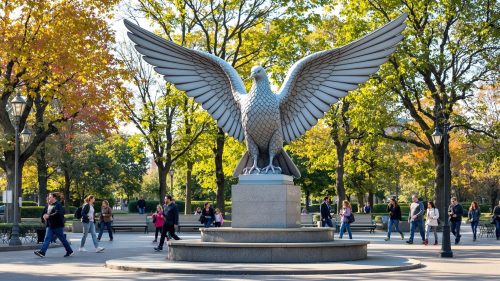 Giant Pigeon Statue in park