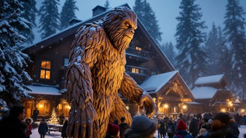 Giant Sasquatch Statue lodge
