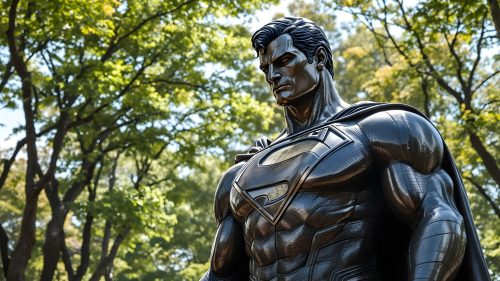 Giant Superman Statue in park