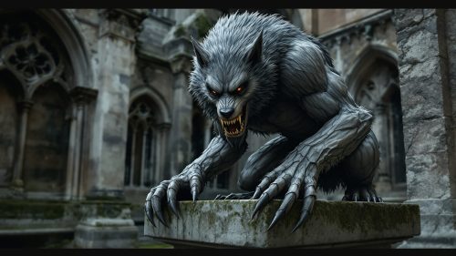 Giant Werewolf Statue Castle