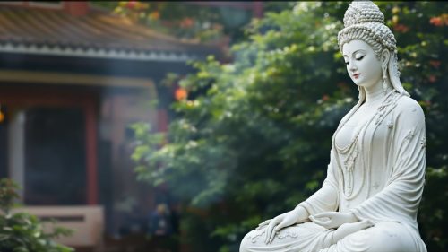 Giant Woman Statue temple garden