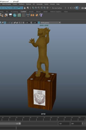3D digital software model school mascot