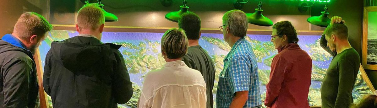 massive 3D raised relief map of Alaska for a restaurant