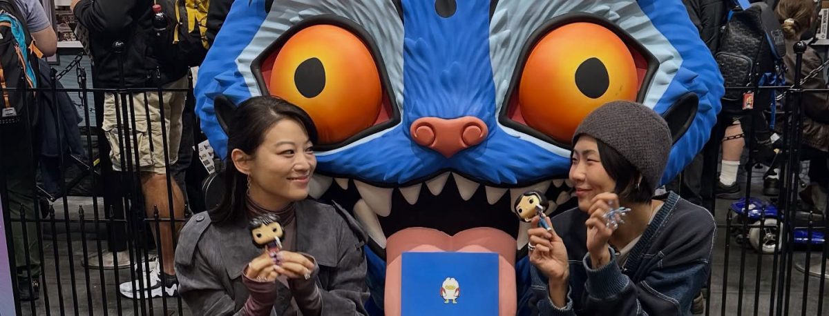 Giant Derpy Tiger Funko replica statue fabricated for the K-pop Demon Hunters booth at NYCC.
