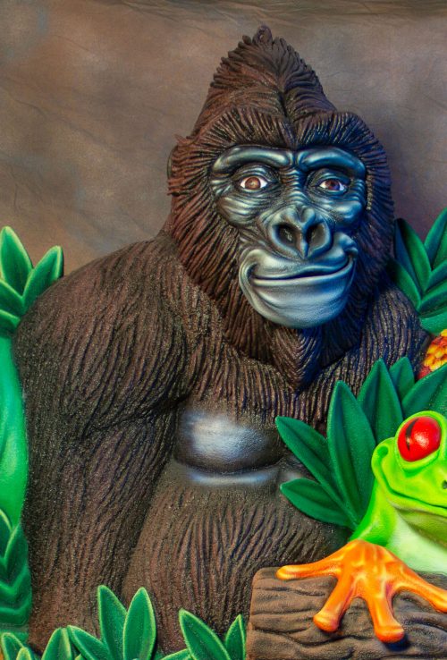 Disney Animal Kingdom Rainforest Cafe sign Gorilla side view