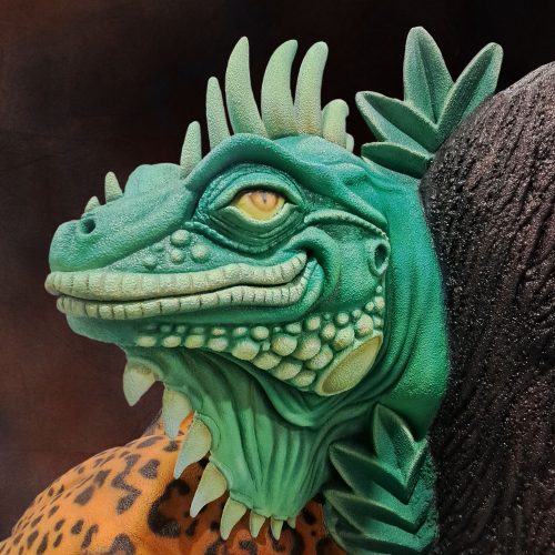 Disney Animal Kingdom Rainforest Cafe sign Iguana closeup