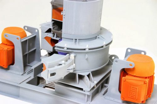 Industrial Model of machinery with visible interior