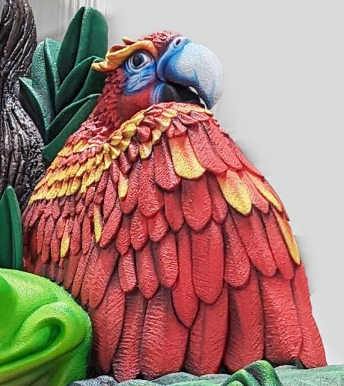 Disney Animal Kingdom Rainforest Cafe sign Macaw front view